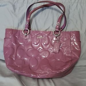 COACH Embossed Patent Signature Tote